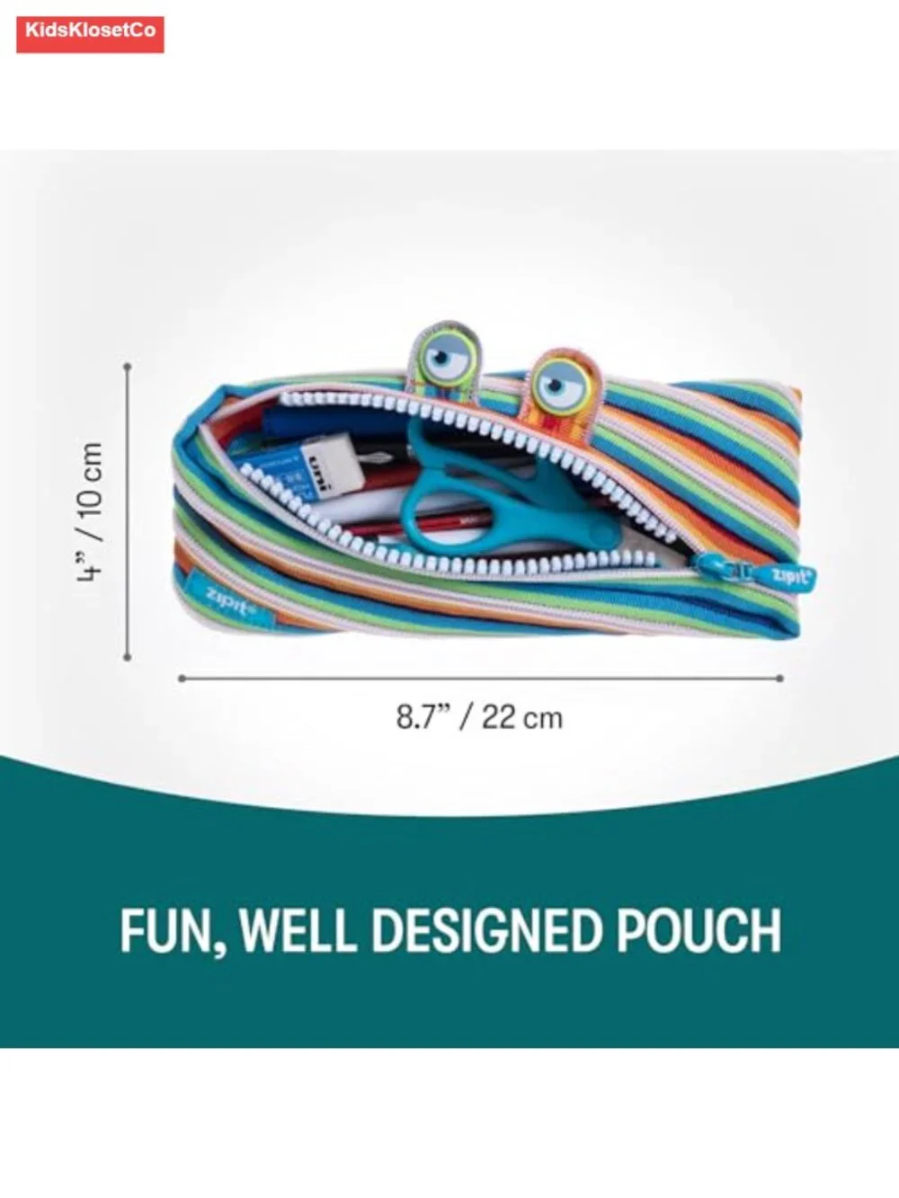 Monster Pencil Case for Kids, Zipper Pouch for School Supplies, Stationery Bag